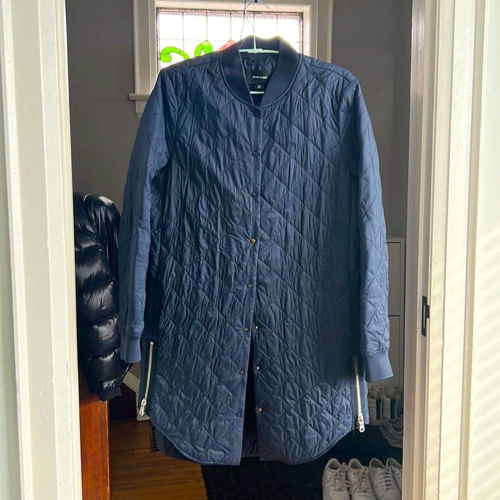 Vero Moda Long Bomber size L Navy Blue - Picture 1 of 7